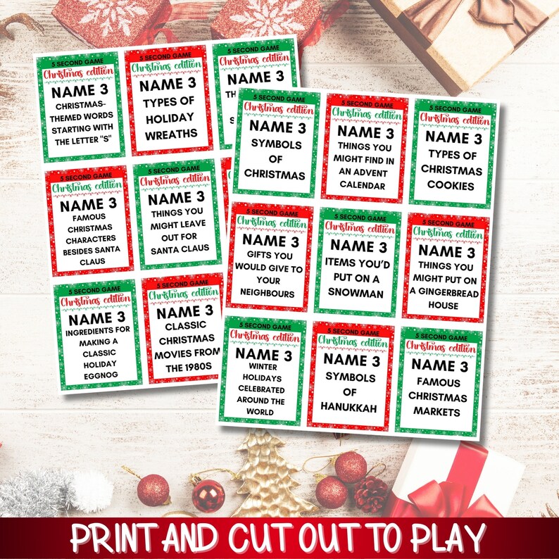 Christmas 5 Second Game | Games for Christmas | Christmas Printable ...