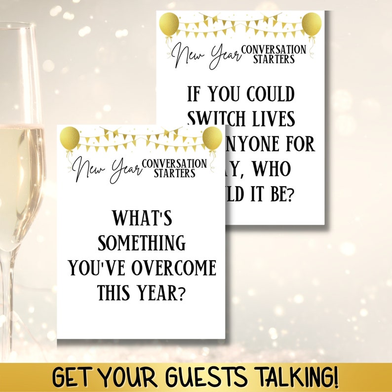 New Year Conversation Starters Question Cards Family Games New Year Ice