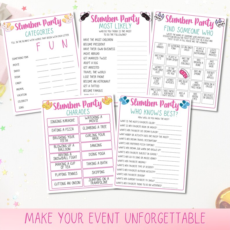 Slumber Party Games. Sleepover Games, Tweens Party, Teen Birthday Games, Girls Birthday Party Games, Pajama Party