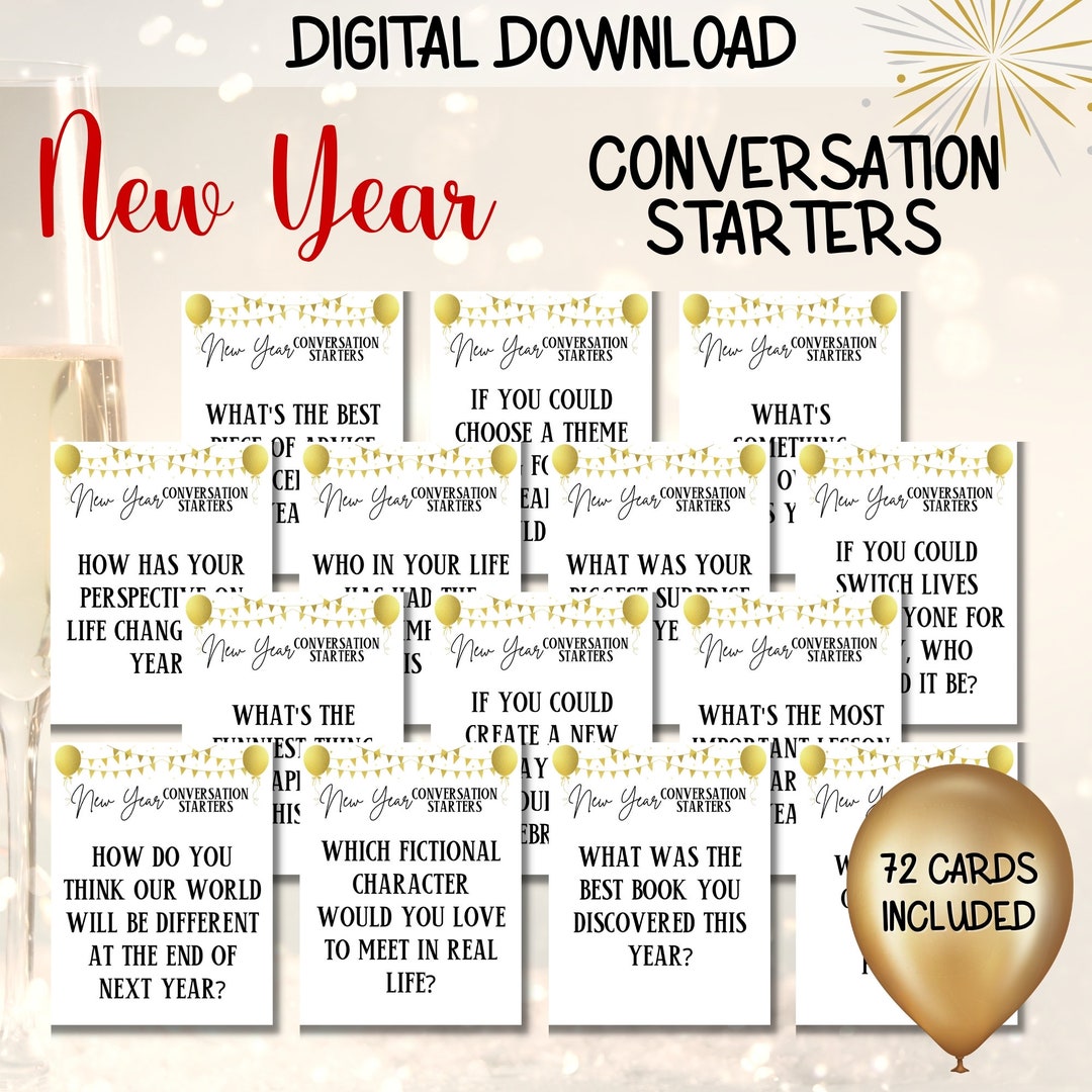 New Year Conversation Starters Question Cards Family Games New Year Ice