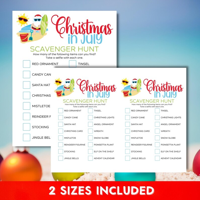 Christmas in July Printable Games Bundle - 20 Fun Party Games for Festive Summer Celebrations!
