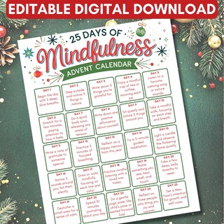 Calendario Dell'Avvento Mindfulness - Biglietti Con Esercizi Guidati, Illustrazioni Rilassanti, Per Ridurre Lo Stress E Ritrovare La Calma Nel Periodo Natalizio