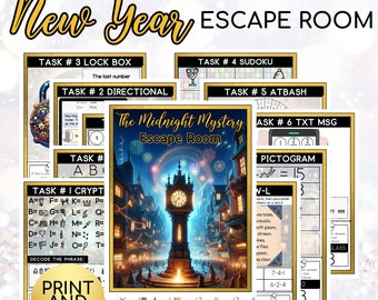 New Year Escape Room For Kids, New Year's Eve Escape Room Kit, Escape Room For Family, Diy Logic Puzzle Kit, Digital Download