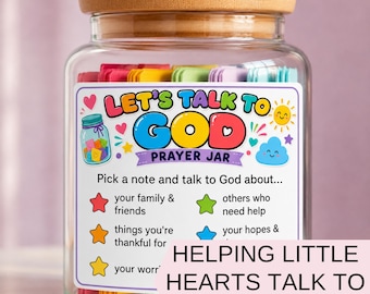 Kindergebetsglas, 120 druckbare Gebetsaufführungen für Kinder, Sonntagsschulaktivität, Gesprächsstarter mit Gott, Familienandacht