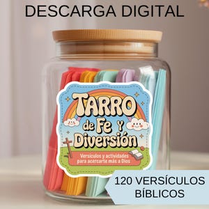 Tarro Bíblico für Niños, Tarro de Versículos DIY, Versículos Bíblicos mit Aktivitäten für Imprimir, Regalo Cristiano für Niños