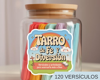 Tarro Bíblico para Niños, Tarro de Versículos DIY, Versículos Bíblicos con Actividades para Imprimir, Regalo Cristiano para Niños