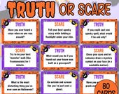 Halloween Truth or Dare Game, Truth Or Scare, Fun Family Activities for Kids, Spooky Party Game, Trick or Treat Alternatives