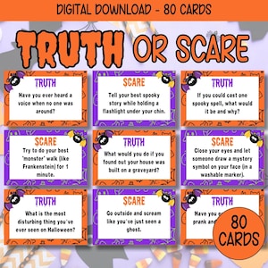 Juego de verdad o reto de Halloween, Verdad o miedo, divertidas actividades familiares para niños, juego de fiesta espeluznante, alternativas de truco o trato