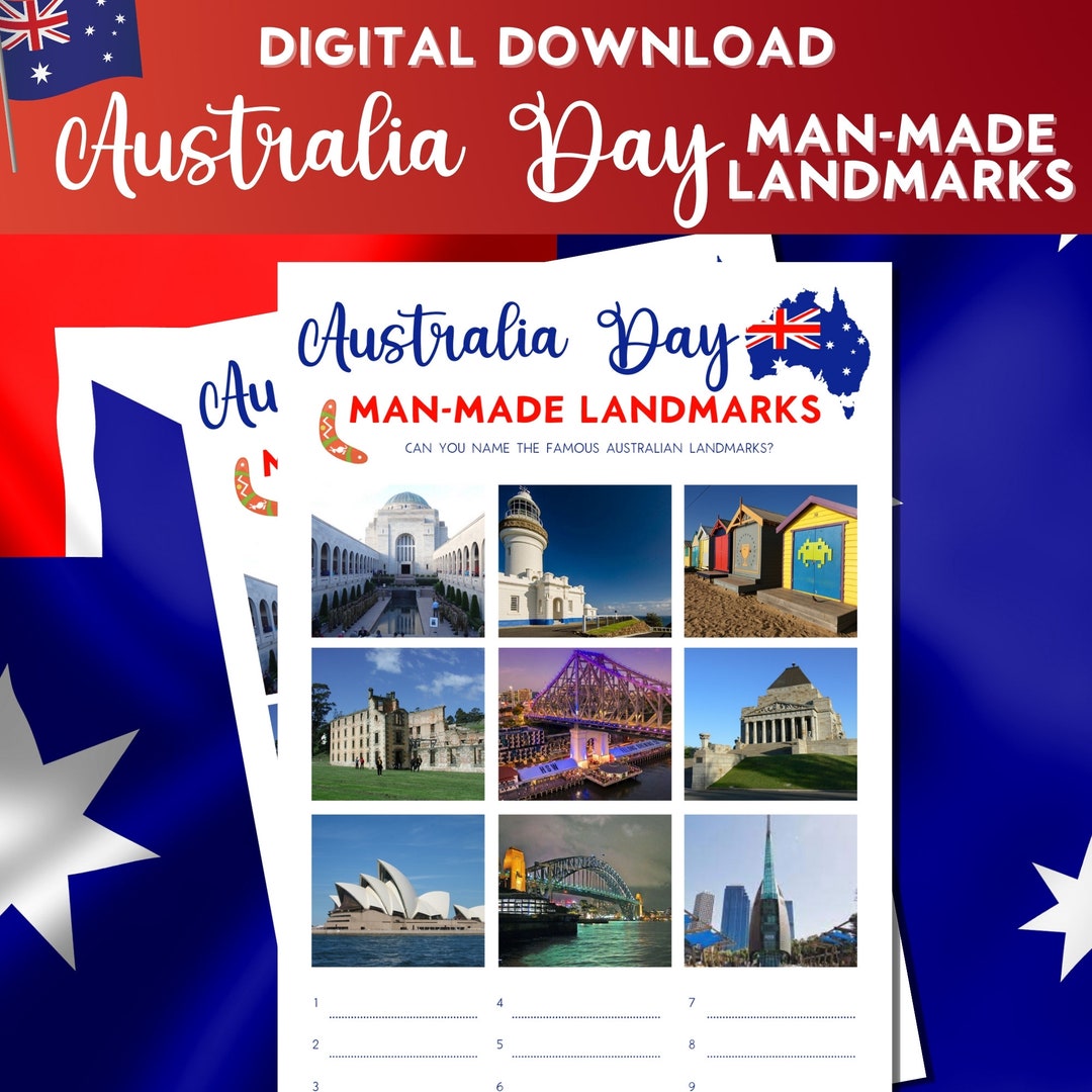 Australia Day Man-made Landmarks Quiz, Australia Themed Quiz, Printable ...