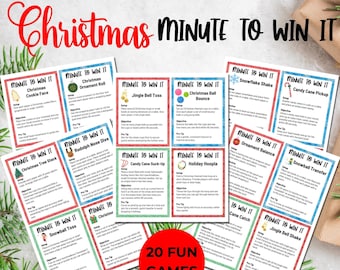 Christmas Minute to Win It Game Bundle, Fun Printables for Family, Kids, and Adults, Instant Download