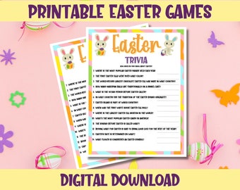 Printable Easter Trivia Game, Fun Quiz (Digital PDF)