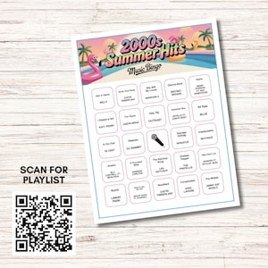 Summer Music Bingo Bundle – 5 Printable Games, 300 Cards | 80s 90s 2000s & More