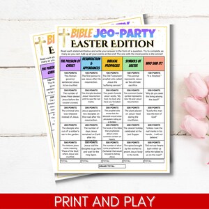 Bible Jeopardy Game Easter Edition, Fun Bible Trivia for Family ...