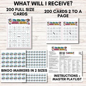 70s 80s 90s Music Bingo, Decades Bingo, Printable Game with 200 Bingo Cards, Spotify Playlist, Digital Download for Family Reunion or Party
