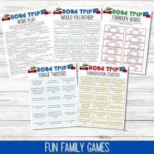 Kids Road Trip Games, Printable Family Road Trip Planner, Car Games, Travel Printables, Road Trip Journal, Family Vacation, Scavenger Hunt