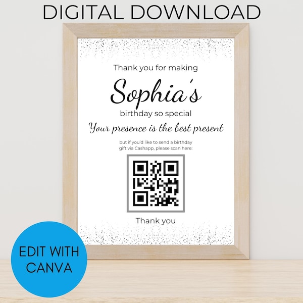 Qr Birthday Template - Etsy