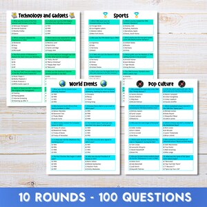 90's Trivia Quiz, Game Night, Bar Quiz, 1990's Family Games, Nineties, 100 Questions, Printable Instant Download