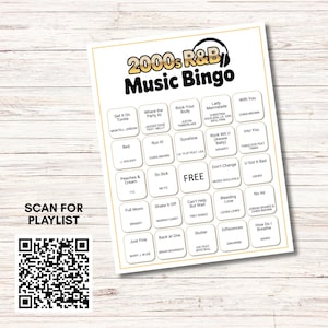 R&B Music Bingo Bundle – 5 Games | 200 Cards, 80s, 90s, 2000s, 2010s, Party Classics, Printable Party Game