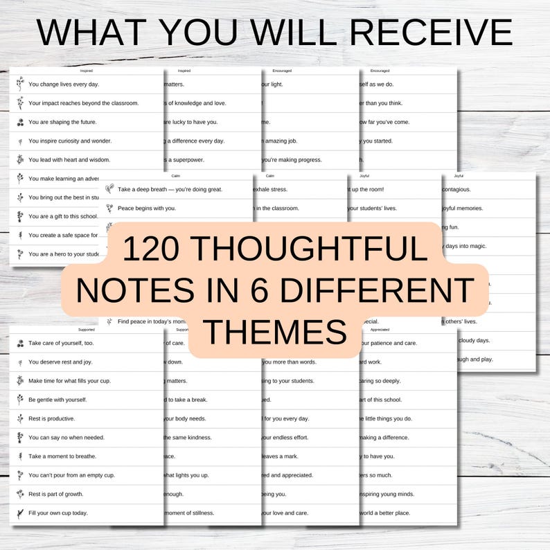 Teacher Appreciation Jar, Printable Teacher Notes, DIY Thank You Gift, Uplifting Affirmations, Digital Download, End of Year Teacher Gift
