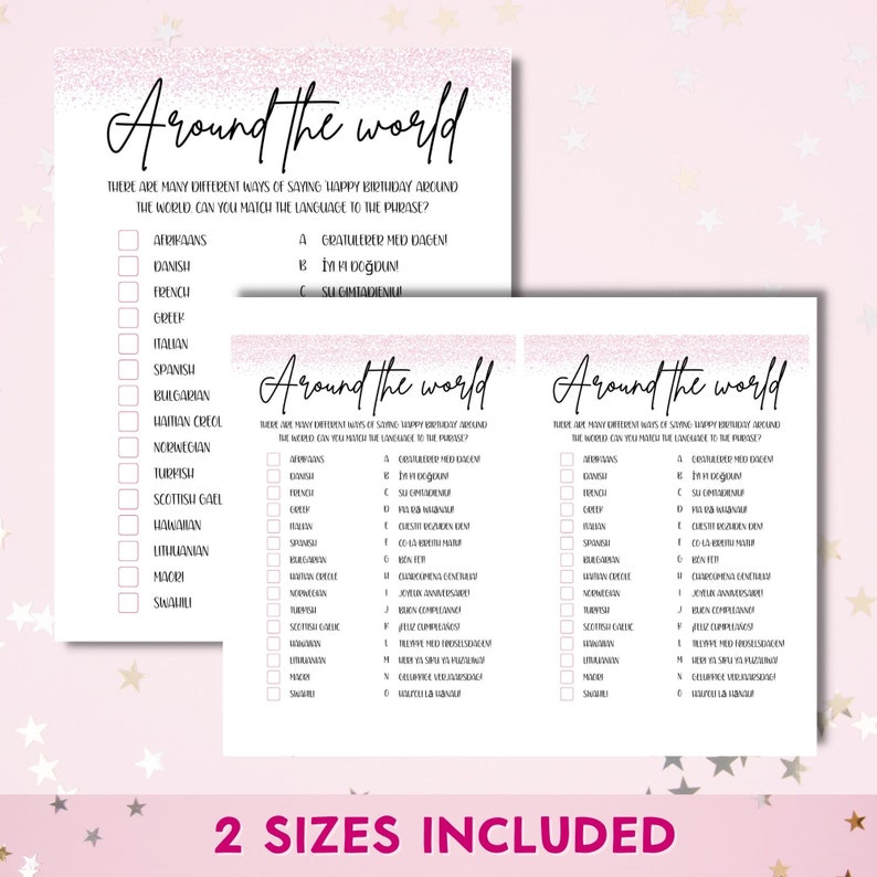 Birthday Games For Her, Editable Printable 20 Game Bundle, Modern Birthday Party Ideas, 21st, 30th, 50th, 60th, Personalize in Canva