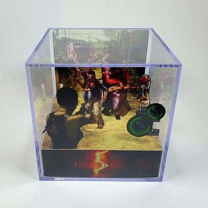 Resident Evil 5 Sheva Alomar - Diorama Cube with Sound and LED Light - Gamer decor for Resident Evil lovers