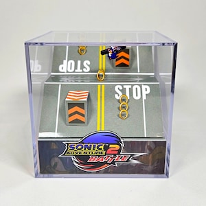 Sonic Adventure 2: Battle (City Escape) with 3D printed parts - Diorama Cube with Sound and LED Light - Perfect gift for Sonic lovers