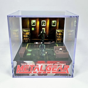 Metal Gear Solid Snake vs Psycho Mantis - Diorama Cube with Sound and LED Light - Gamer decor for Metal Gear Solid lovers