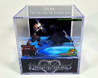 Kingdom Hearts 2.5 HD Sora vs Roxas - Diorama Cube con sonido y luz LED - Decoración perfecta para los amantes de Kingdom Hearts