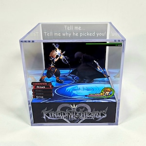 Kingdom Hearts 2.5 HD Sora vs Roxas Cube diorama avec son et lumière LED Décoration de joueur pour les fans de Kingdom Hearts image 1