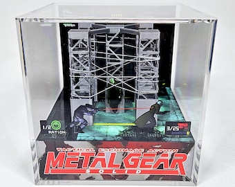 Metal Gear Solid Snake vs Revolver Ocelot - Diorama Cube with Sound and LED Light - Perfect gift for Metal Gear Solid lovers