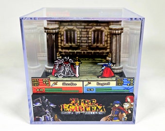 Fire Emblem Path of Radiance Ike vs Black Knight - Diorama Cube with Sound and LED Light - Gamer decor for Fire Embler lovers