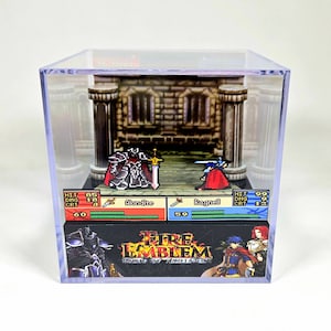 Fire Emblem Path of Radiance Ike vs Black Knight - Diorama Würfel mit Sound und LED Licht - Gamer Dekor für Fire Embler Liebhaber