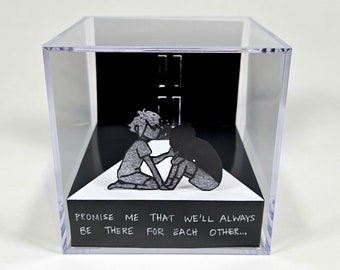 OMORI Promise Me - Diorama Cube with Sound and LED Light - Gamer decor for OMORI lovers