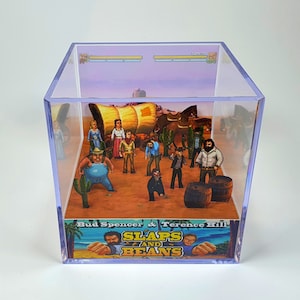Bud Spencer & Terence Hill SLAPS and BEANS - Diorama Cube with Sound and LED Light - Gamer decor