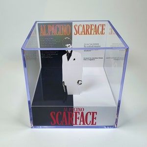 SCARFACE &quot;El Precio del Poder&quot; Al Pacino - Diorama Cube with Sound and LED Light - Miniature gift for Scarface fans