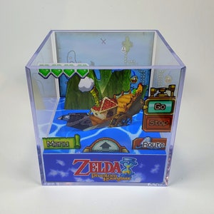 The Legend of Zelda: Phantom Hourglass - Diorama Cube with Sound and LED Light - Gamer decor for Zelda lovers