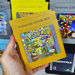 ポケモン ゴールド スイッチ ゲームケース - レトロ ゲームボーイ スタイル - 3D プリント カートリッジ ホルダー - ハンドメイド ゲーマー ギフト