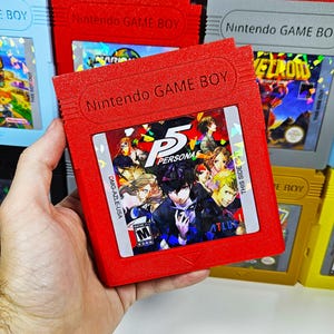 ペルソナ5 スイッチゲームケース - レトロゲームボーイスタイル - 3Dプリントカートリッジホルダー - ハンドメイドゲーマーギフト