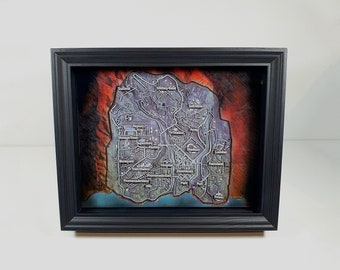 Verdansk Map Shadow Box with Sound 9x11" - Unique Gift for CoD Lovers