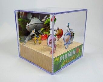 Pikmin Deluxe Diorama Cube with Sound and LED Light Miniature decor  for Pikmin lovers