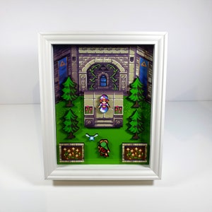 Zelda Ocarina of Time Shadow Box 9X11&quot; - Shadow Box with Sound - Gift for Zelda Lovers
