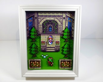 Zelda Ocarina of Time Shadow Box 9X11" - Shadow Box with Sound - Gift for Zelda Lovers
