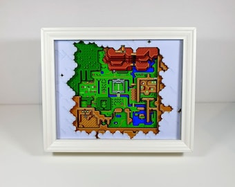Zelda A Link to the Past Nintendo Hyrule Shadow Box 9X11" - Shadow Box with Sound - Perfect Gift for Zelda Lovers