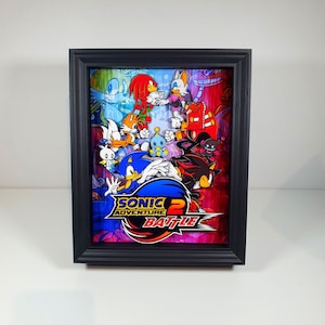 Sonic Adventure 2 Battle Shadow Box 9X11&quot; - Shadow Box con sonido - Regalo para amantes de Sonic