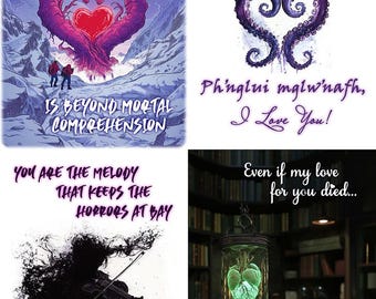 Lovecraftian Valentines - 4 pack