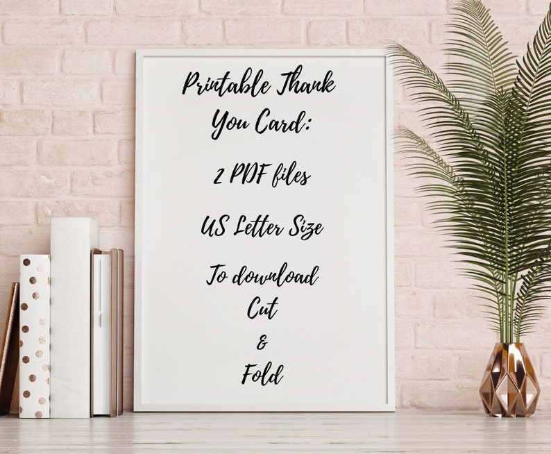 Printable Floral Thank You Cards, Instant Download, 5x7 Cards, Digital ...