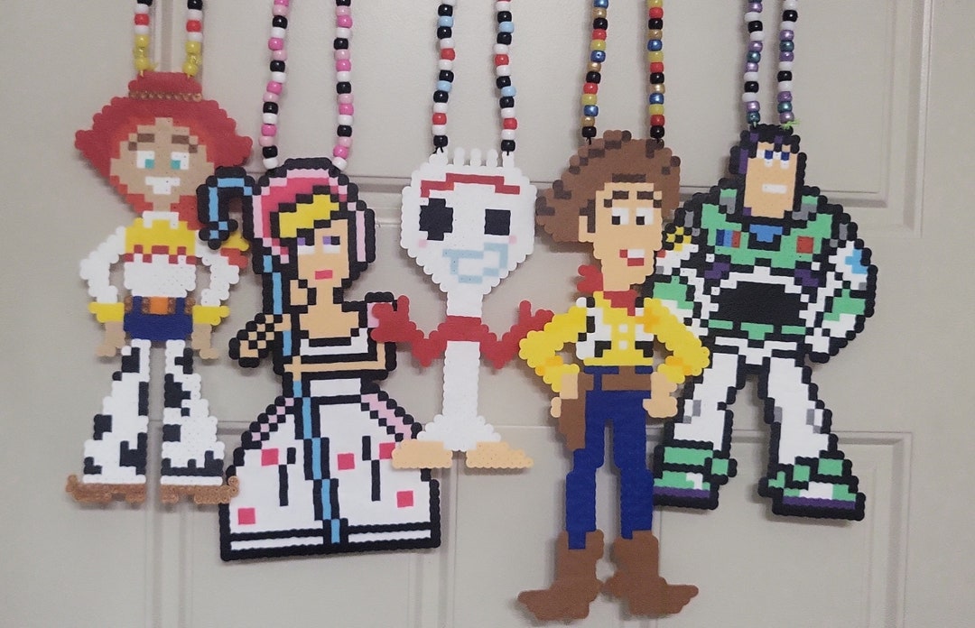Toy Story Character Perler Necklaces Woody Buzz Lightyear Etsy