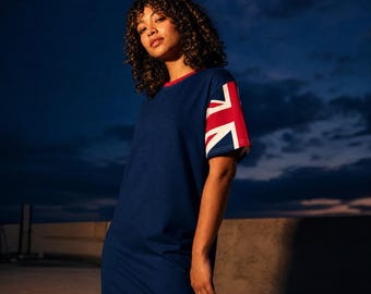 Union Jack T-Shirt Dress: British Flag Sleeves
