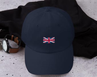Gorra Union Jack: sarga de algodón chino, correa ajustable