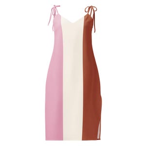 Neapolitan Ice Cream Tie-Strap Dress with Built-in Bra